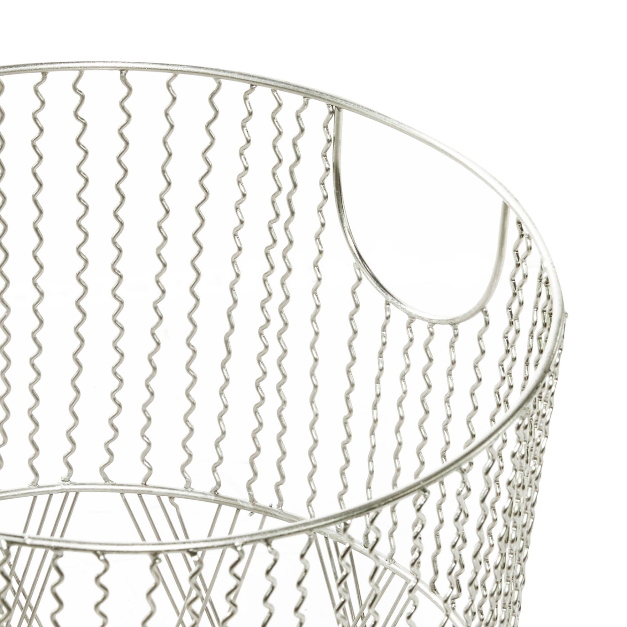 Silver Metal Contemporary Storage Basket Set